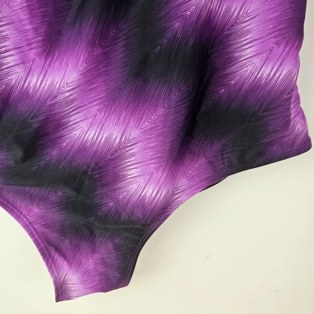Catalina Womens 1X Swimsuit Purple Nylon‎ One Piece Full Coverage Swimwear